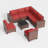 7 - Person Wicker Outdoor Modular Sectional Seating Group With Cushions-2102608562-2102608560