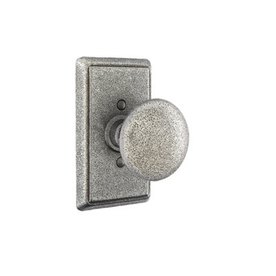 Ensemble de faux boutons Emtek avec rosette en acier forgé n ° 3 et bouton Jamestown