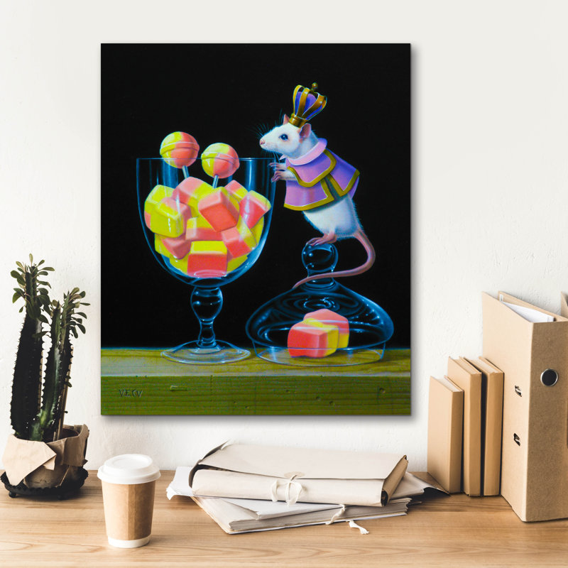 «Gluttony Is A Bad Thing» par Valery Vecu Quitard, art mural sur toile, H 24 po x l 20 po x P 0,75 po