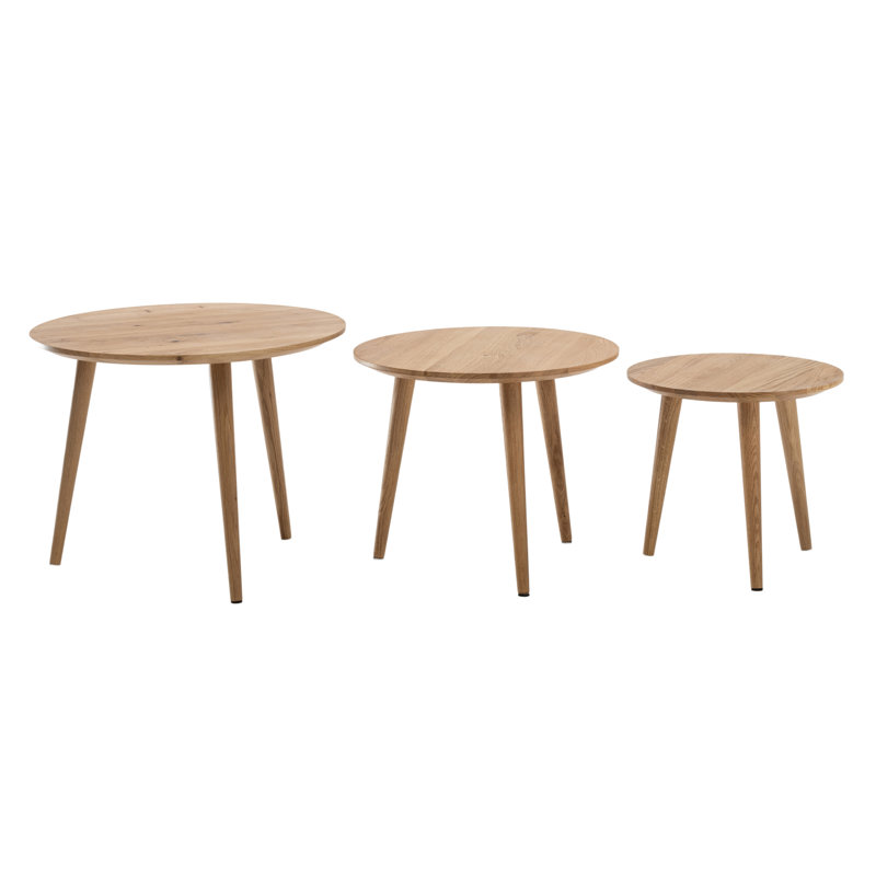 Lasonya Solid Wood 3 Legs Nesting Table Set