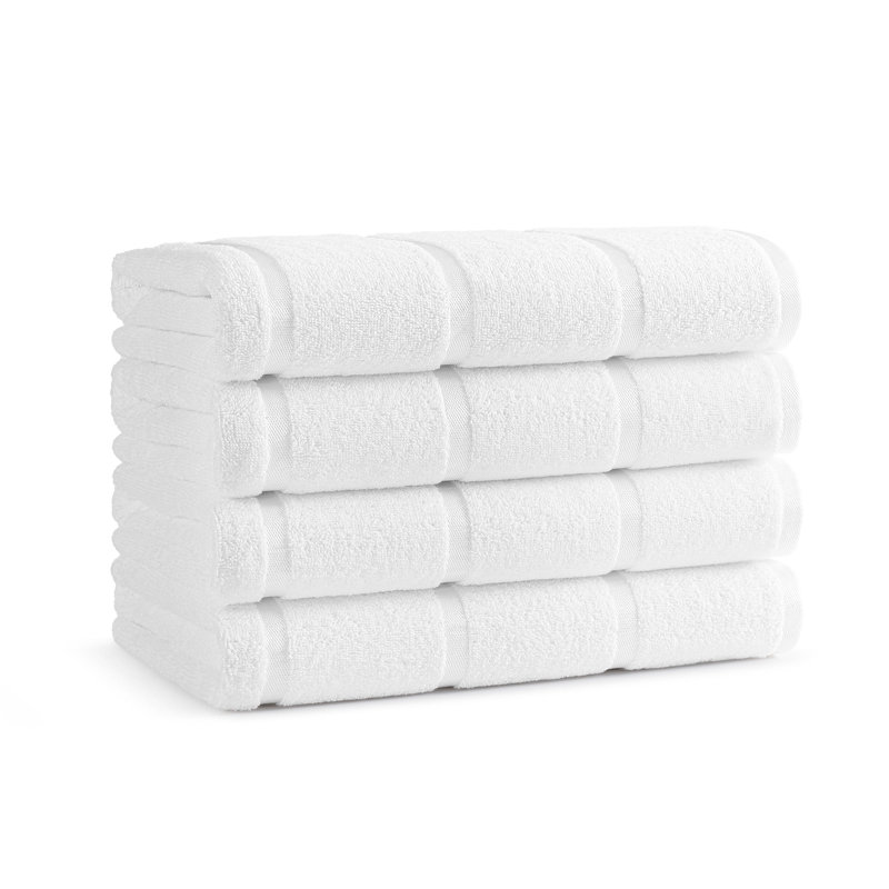 Arkwright Las Rayas 100% Cotton 30x60 Beach Towels (Pack of 4), White