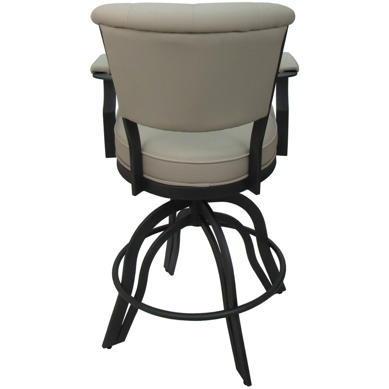 Tabouret de bar et de comptoir pivotant, Beige Océan, Tabouret de bar (siège d'une hauteur de 30 po), Gris