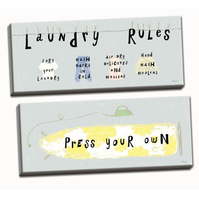 « lessive rules i & ii », ensemble de 2 pièces d’art textuel