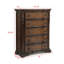 Commode à cinq tiroirs en marbre véritable 1pc