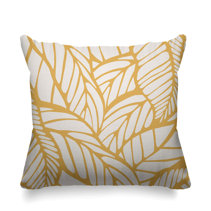 Housse et insert de coussin extérieur d'extérieur, H 15 po x l 15 po, Jaune