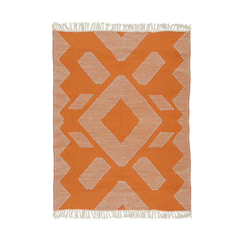 Tapis d'extérieur tissé à la main, papaye, Rectangle 4 pi x 6 pi