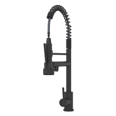 Robinet de cuisine 19 po noir mat avec acier inoxydable 304 - Conception moderne pour une utilisation quotidienne dans les maisons, style contemporain
