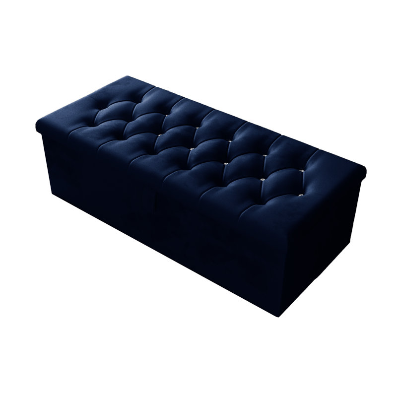 Akilia 102cm Wide Tufted Rectangle Storage Ottoman with Hydrolic Arm, Royal Blue