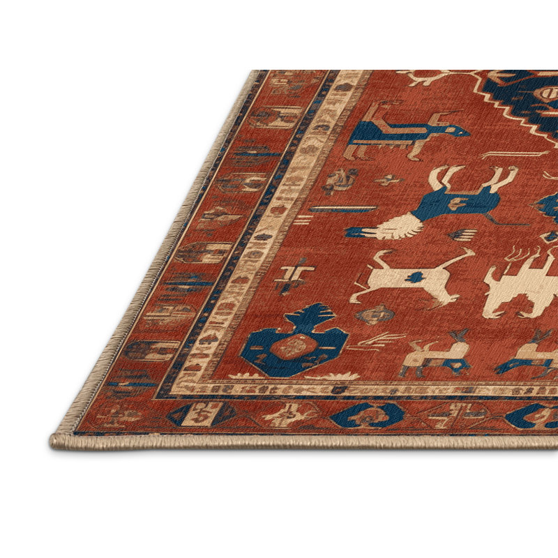 Machine Washable Persian Brown Area Rug, Runner 2' x 4'