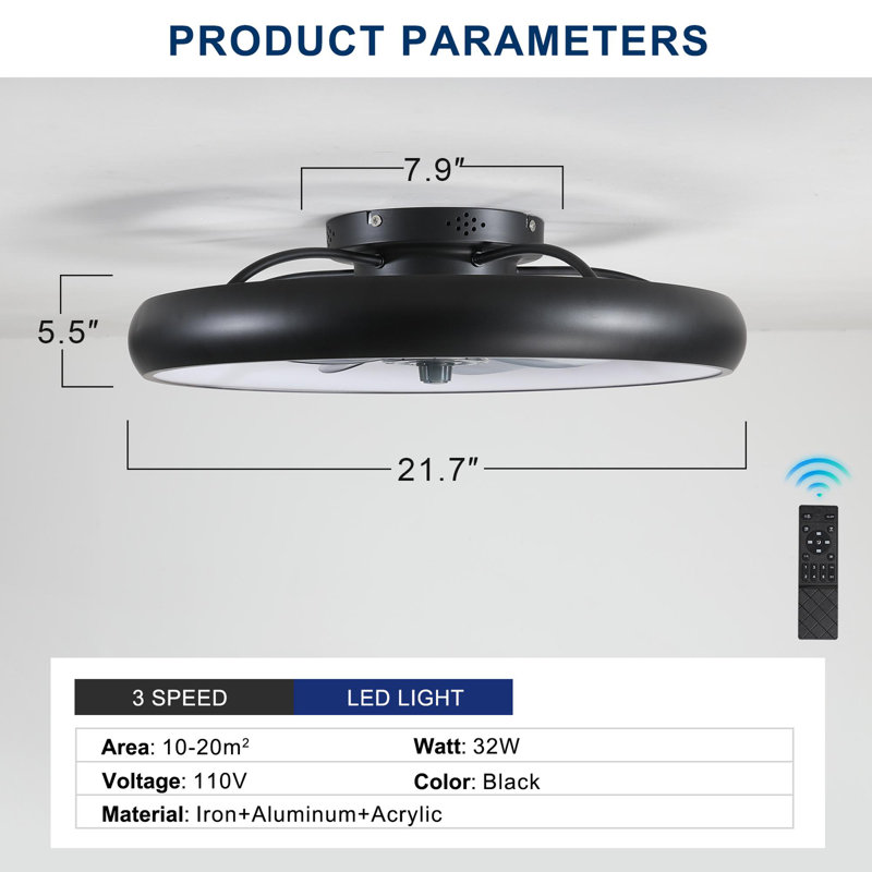 Ceiling Fan With Lights Dimmable LED