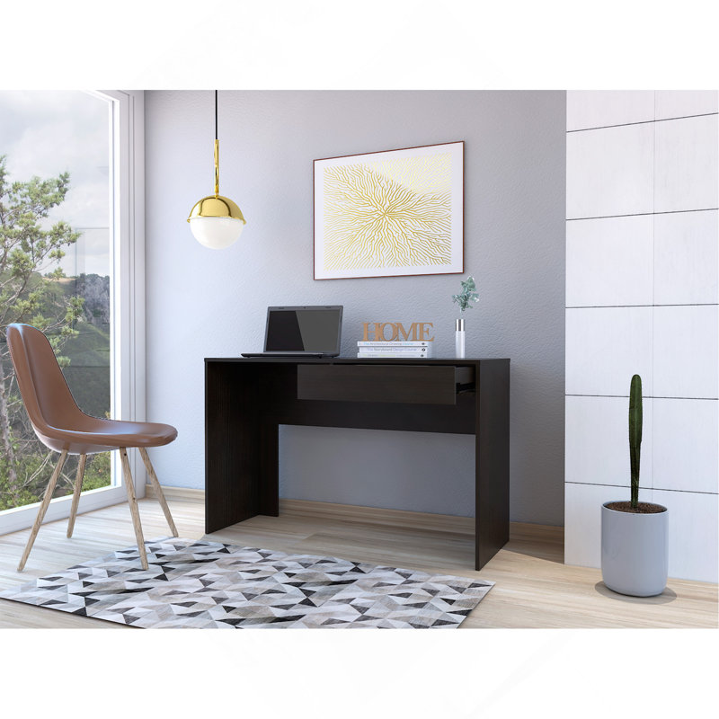 Writing Computer Desk, One Drawer -Black