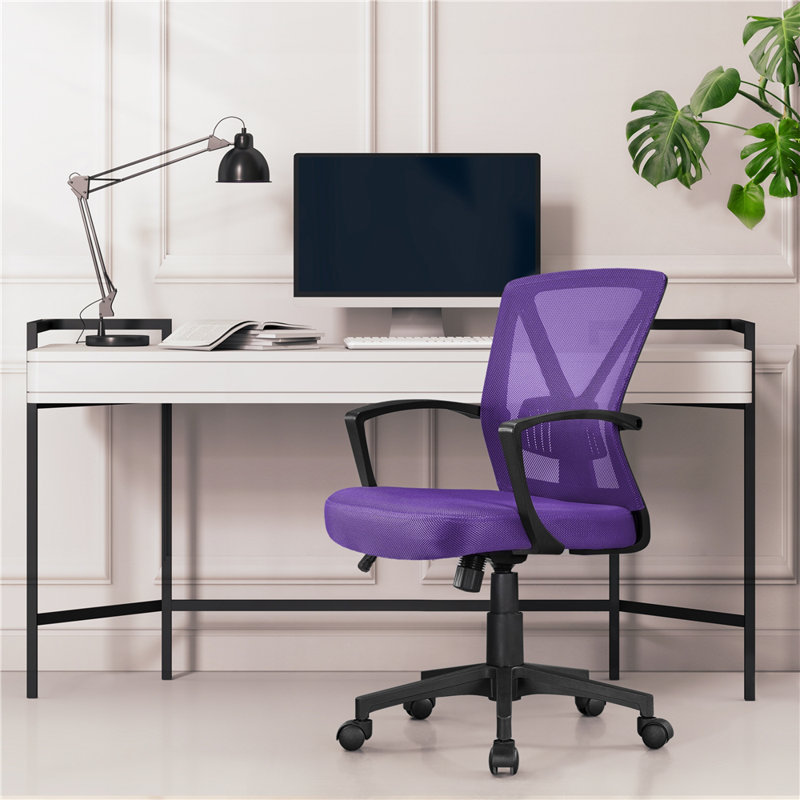 Lundys Mesh Office Chair with Lumbar Support, Purple