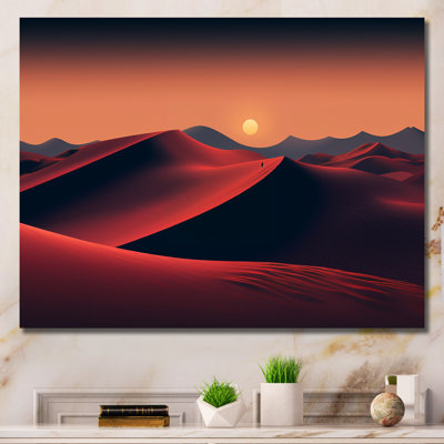 Orange, désert du Sahara, dunes de sable II - art mural désert