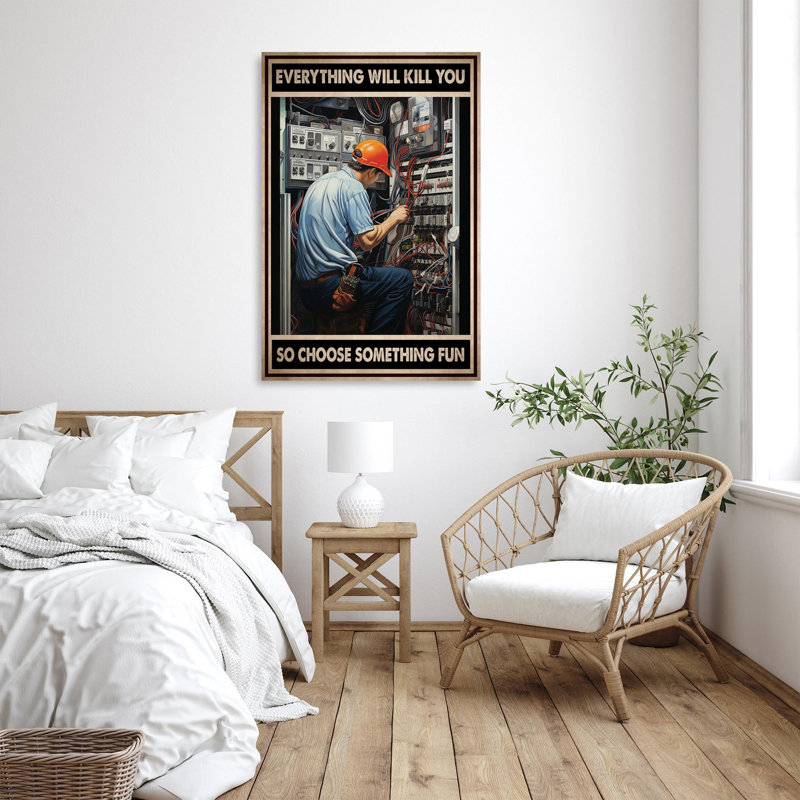 "Electrician So Choisissez Quelque chose" 1 - 1 pièce, impression sur toile, H 14 po x l 11 po x P 1,25 po