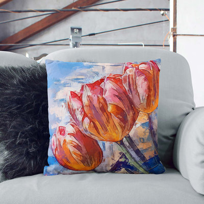 Floral Square Throw Cushion
