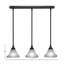 Luminaire suspendu linéaire sur pied 3 lumières avec verre cristal bleu sarcelle de 7 po-118372362-71758156-71758154