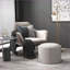 Repose-pieds avec plateau rabattable Rangement rond de 22 po pour le salon / le vestibule / le meuble-lavabo | Gris clair | Polyester