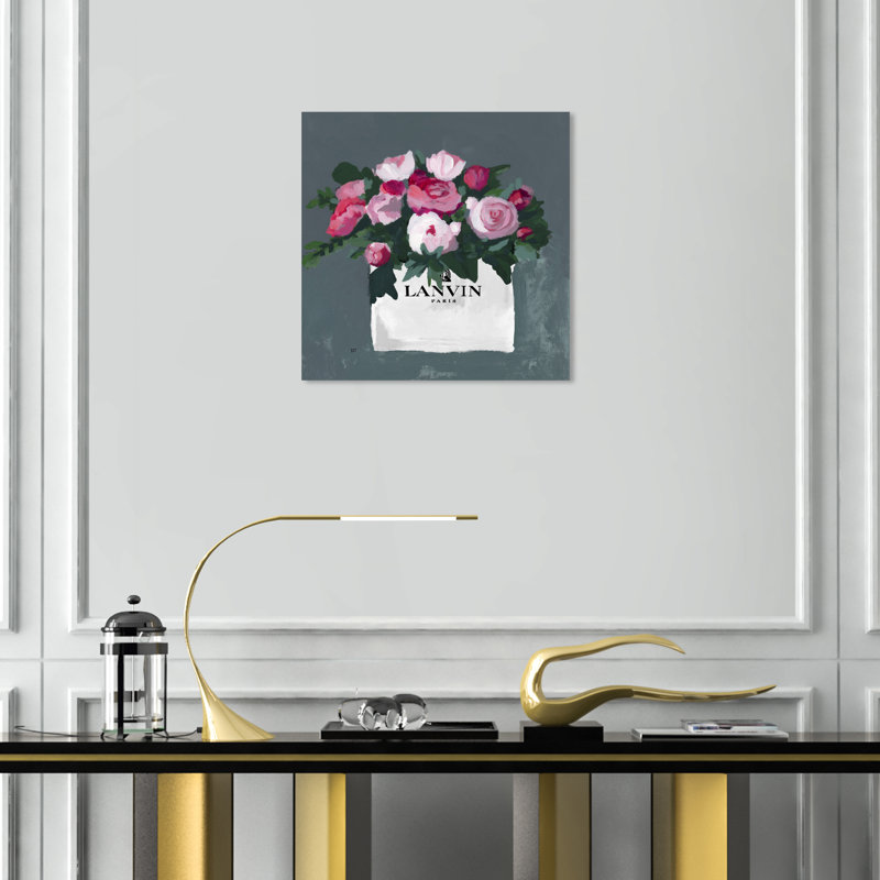 Impression sur toile florale et botanique, chalet / auberge et pastel, pour le salon, H 24 po x l 24 po x P 1,5 po