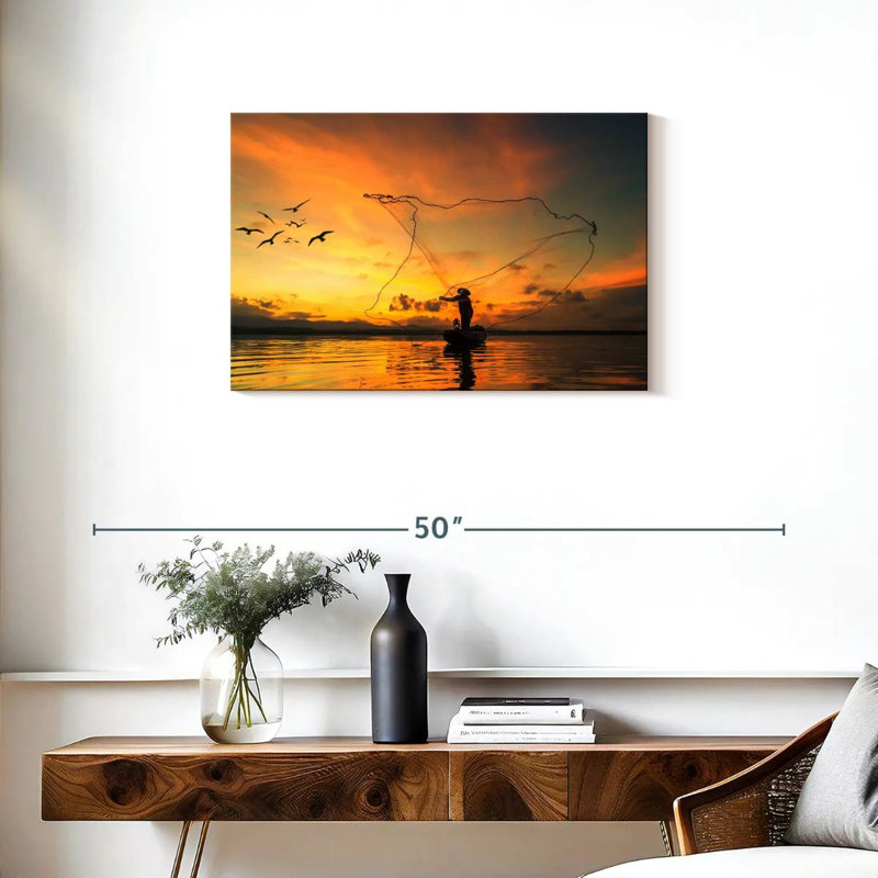 Senne Traditional Fishing, 20'' H x 30'' W