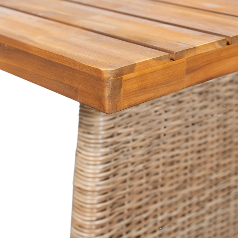 Table de salle à manger d'extérieur en bois d'acacia, Brun