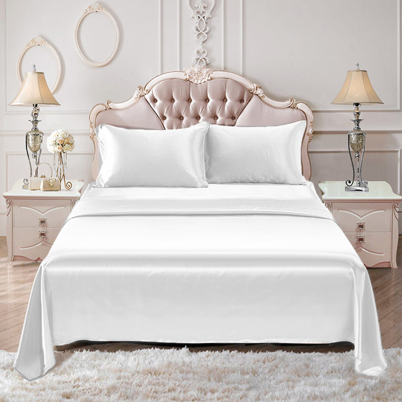 Deep Pocket Satin Sheet Set, Full, Beige