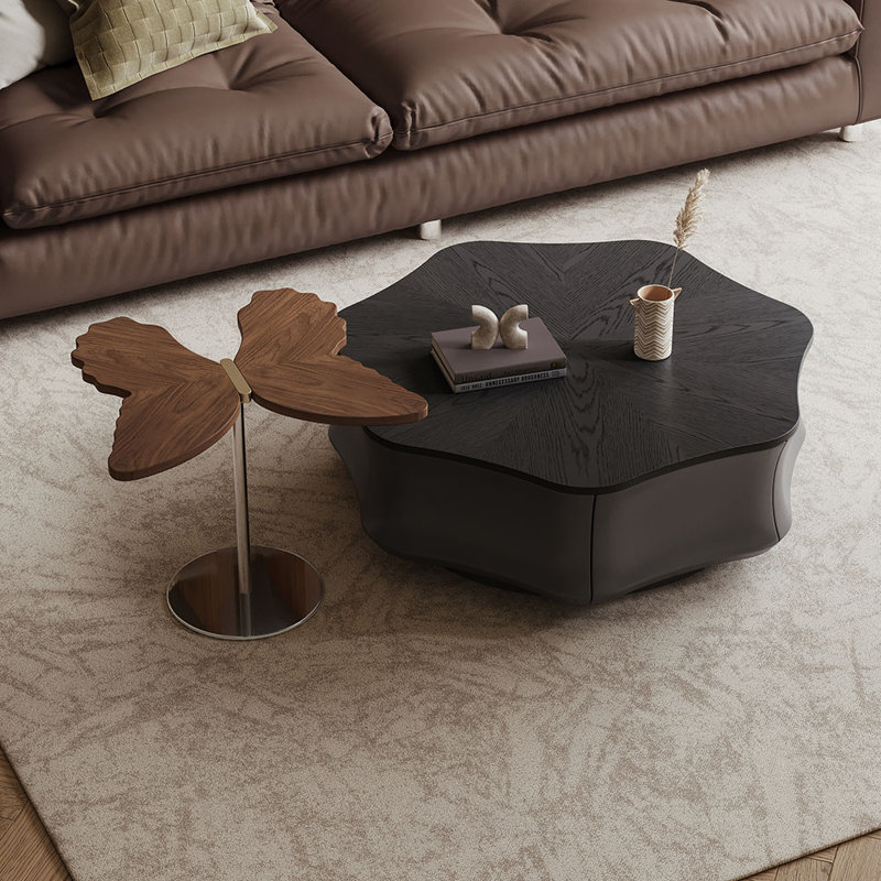 Arvante Modern Farmhouse Coffee Table with Drawers for Minimalist Living Room Decor