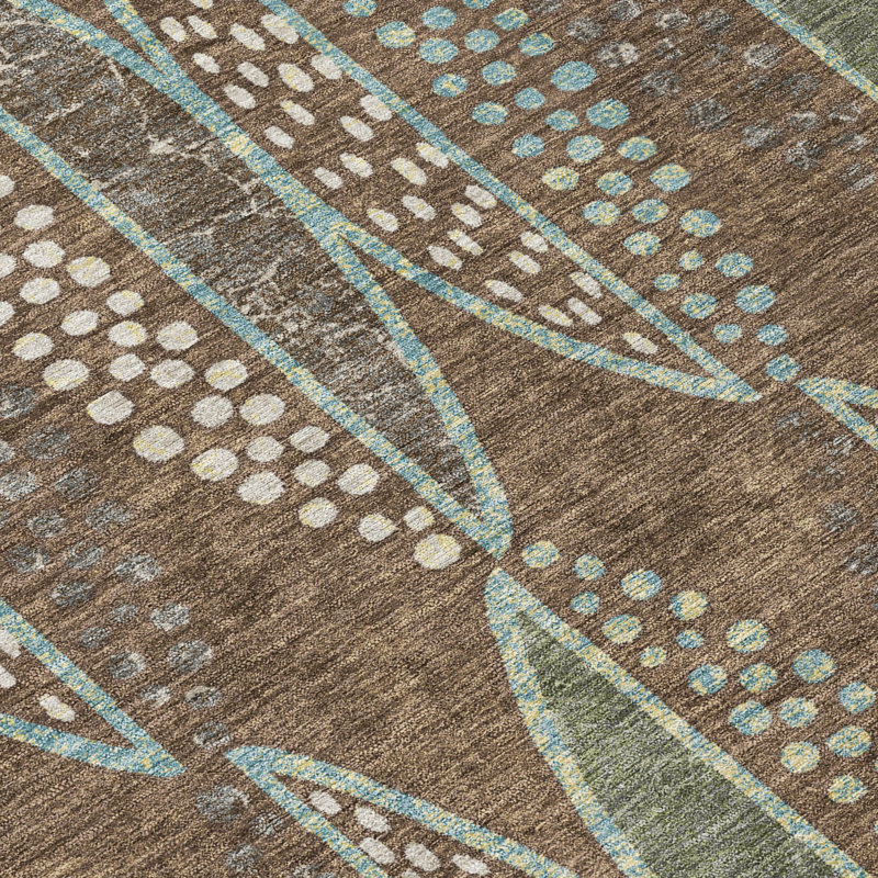 Machine Washable Indoor/Outdoor Chantille ACN2711 Casual Rug, 2'6" x 3'10", Brown
