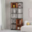 Vale 5-Shelf Display Bookcase with Cross Metal Frame-821086787