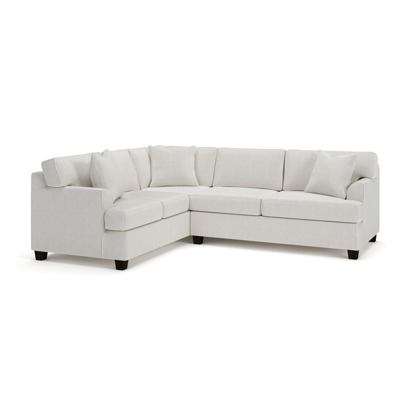 Conradina Upholstered L-Sectional, Cruise Adrift Woven Stripe, Left Hand Facing