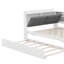 Lit plateforme double avec lit gigogne, tablettes et tête de lit-869368593