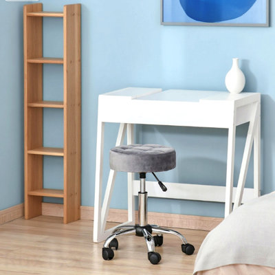 Office Chair Round Rolling Stool, With Height Adjustable Lift, Vanity Chair