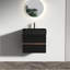 Meuble-lavabo mural de 24 po avec lavabo en quartz noir mat, tiroirs souples, poignée dissimulée pour personnes âgées, panneaux de qualité E1 épissure couleur noyer, double fermeture silencieuse, finition E0, 330 lb-910043722-910043723