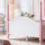 Lit plateforme en forme de couronne, cadre de lit en bois à baldaquin élégant, cadre de lit tête de lit courbé élégant pour la chambre à coucher-868935724