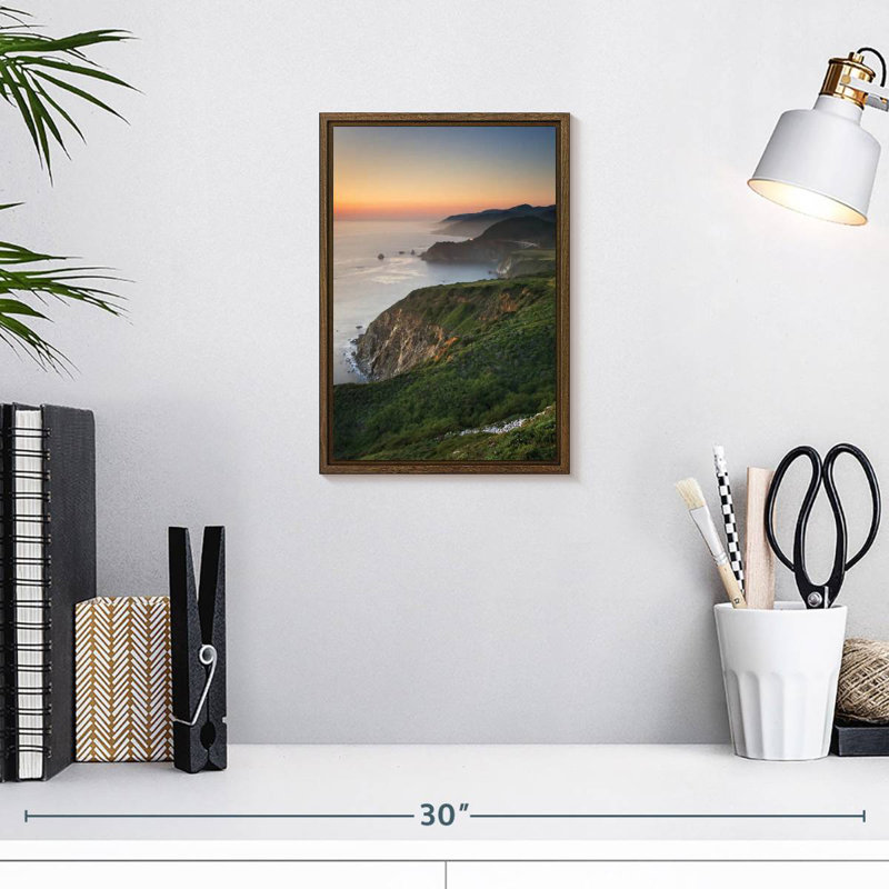 Big Sur II, 9" x 13", Floating Frame Walnut