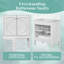 Meuble-lavabo de salle de bain avec lavabo, deux portes avec tablette, charnières de porte à fermeture en douceur, style rétro