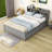 Full Size Platform Bed with Trundle and Storage Shelves-86914851