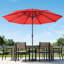 Parasol de patio rond de 9 pi avec base lestée de 19 lb - Parasol d'extérieur à manivelle et auvent ventilé pour abat-jour - pour terrasse, balcon, porche, cour ou piscine par Pure Garden (orange)-1883649453