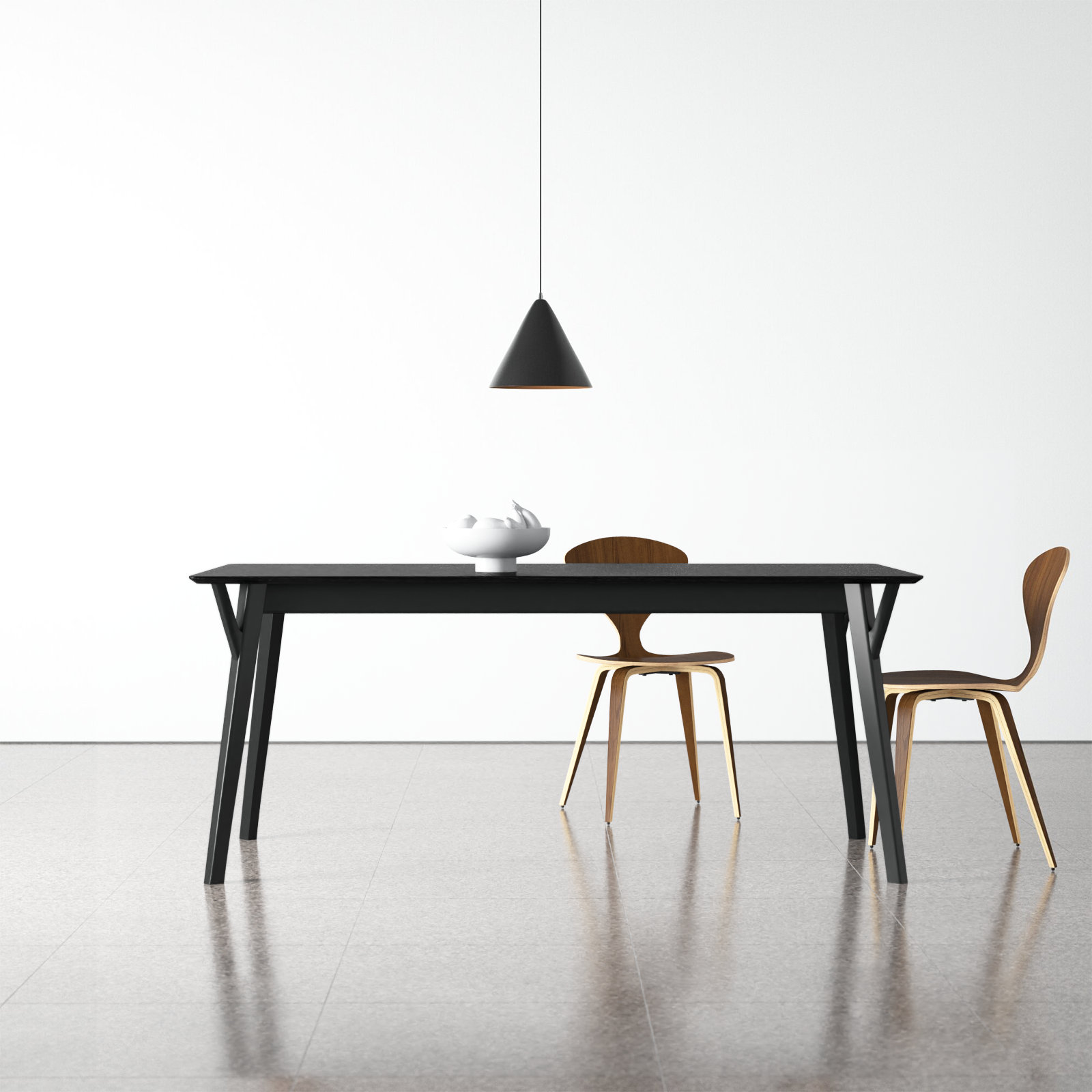 Evanston 71" Wood Dining Table, Black
