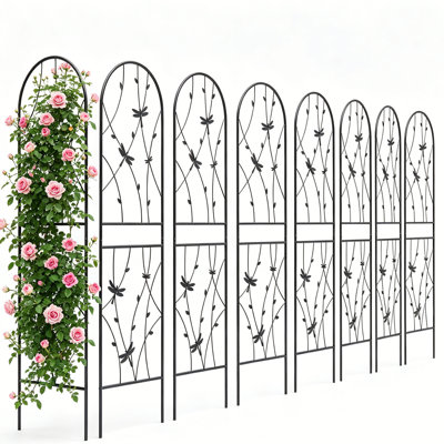Paquet de 8 treillis de jardin 85 po x 19 po en métal pour l'extérieur