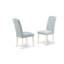 L'ensemble de table de salle à manger 5 pièces comprend une table de cuisine rectangulaire avec Dropleaf et 4 chaises rembourrées en tissu bleu lin, blanc lin-260385938-260167133-260167130
