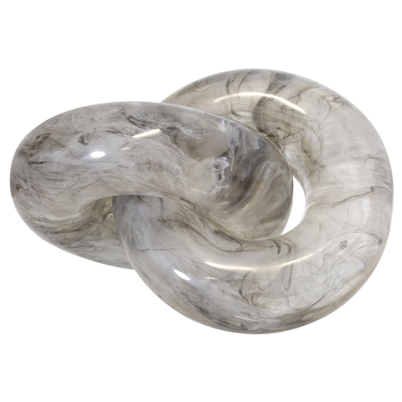 Knot Sculpture - White & Black Marble