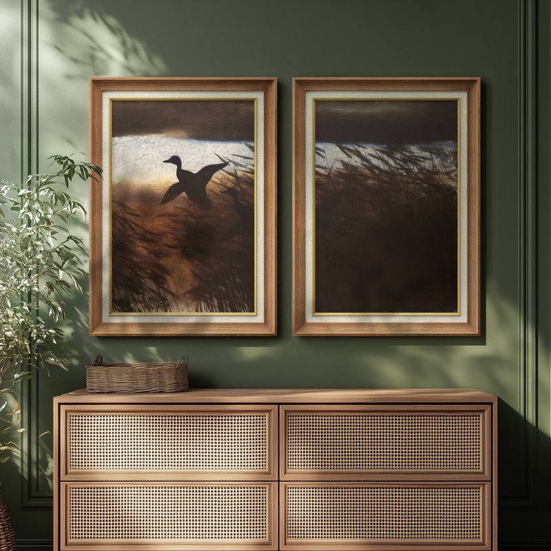 Ensemble de 2 œuvres d'art encadrées de qualité supérieure sur toile de qualité supérieure avec cadre de 26 po x 36 po