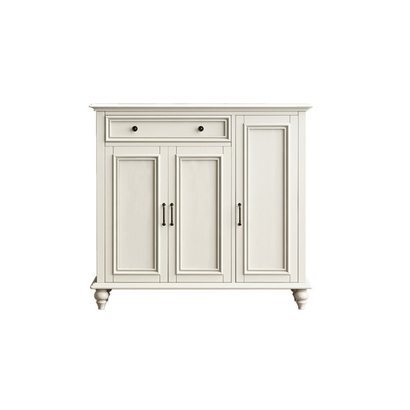 Armoire de rangement pour chaussures européenne en bois massif 19 paires, Blanc