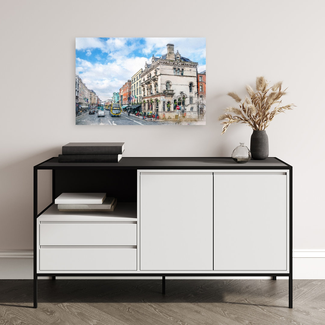 Historic City Street Abstract Contemporary Architecture City Wall Art Print