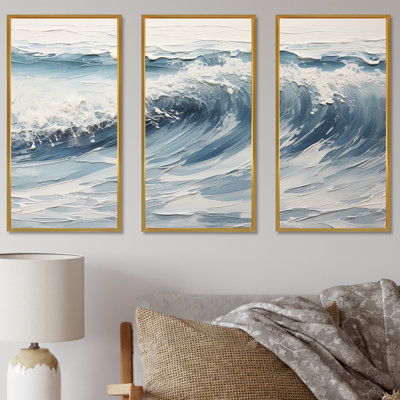 Ensemble de décorations murales de plage Soft Color Minimal Beach Wave II