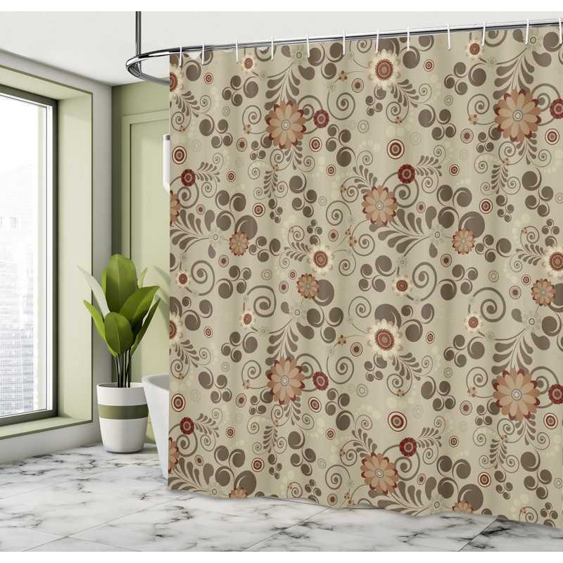 Shower Curtain with Hooks Included, 75"H x 69"W