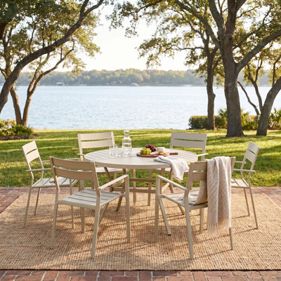 6-Person Patio Dining Set With Metal Chairs