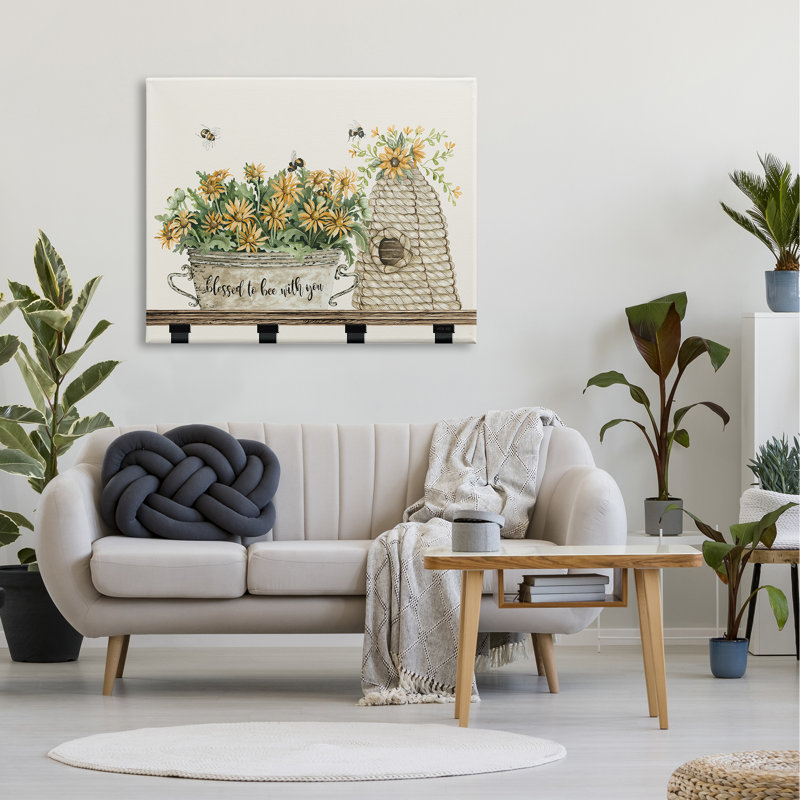 Bee With You d'intérieur, H 48 po x l 48 po x P 1,5 po, Plaque murale