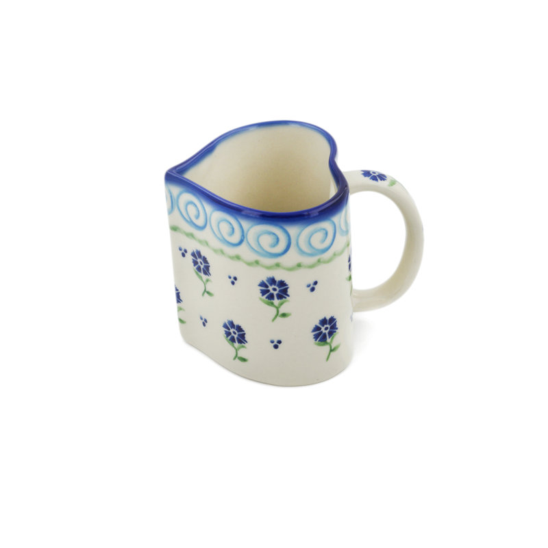 Tasse à café bouquet de fleurs poli, Tourbillons bleus