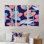 «Pink and Blue Vintage Foliage», ensemble d'art mural sur toile encadré traditionnel